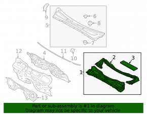 Metal wiper pan for Subaru Outback 2015-2019