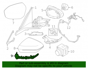 Right turn signal mirror BMW X3 G45 25-26