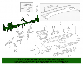 Toyota Prius 50 16-22 Torpedo Reinforcement Pipe