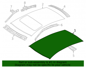 Roof metal VW Passat b8 16-19 USA without hatch, sawed off