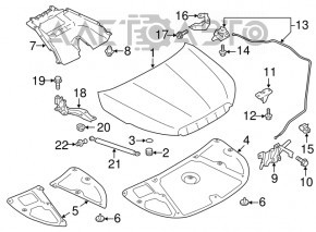 Hood hinge left Subaru Forester 14-18 SJ