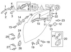 Mitsubishi Outlander Sport ASX 10-17 Rear Left Outer Handle Plug