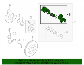 Front right caliper assembly Hyundai Sonata 11-14