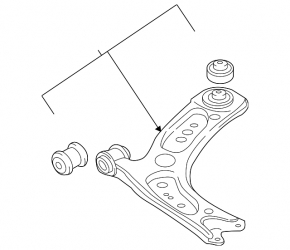 Lower front right control arm Audi A3 8V 15-20 silent blocks torn