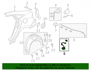 Honda Insight 19-22 Fuel Filler Door Switch with Cable