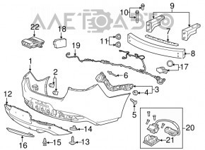 Right rear bumper reflector Chevrolet Volt 16-