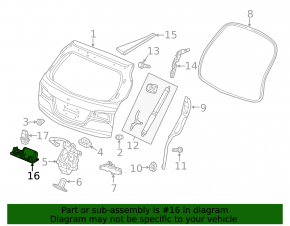 Acura MDX 14-20 interior trunk door handle under the button