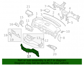 Black lower center dash trim for Hyundai Tucson 16-21 (start/stop)