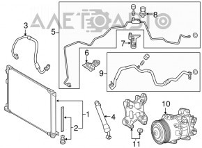 Air conditioning pipe condenser-compressor Lexus NX200t NX300 15-21