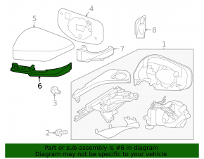 Subaru Legacy 20-25 lower left side mirror cover