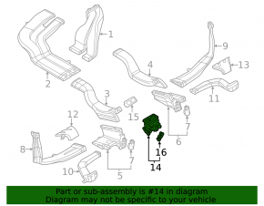 Air duct center left Porsche Cayenne 958 11-17 black