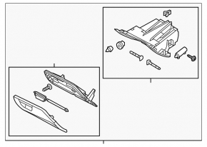 Ford Focus mk3 11-16 glove compartment, grey