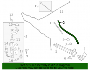 Right wiper arm for Lincoln MKC 15-19