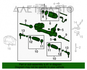Steering rack Chevrolet Malibu 13-15