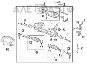 Steering rack Chevrolet Malibu 13-15