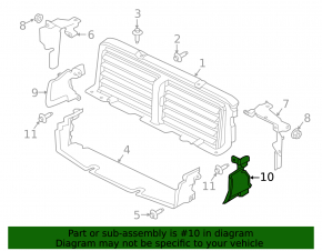 Left radiator deflector for Jaguar XE 17-19 2.0, 3.0, 5.0