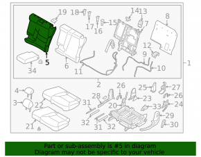 2nd row seat back trim left Mazda CX-9 16-17 Signature, brown leather