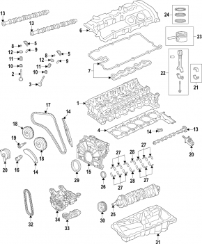 Rocker BMW X1 F48 16-22 B46 set 16 pcs