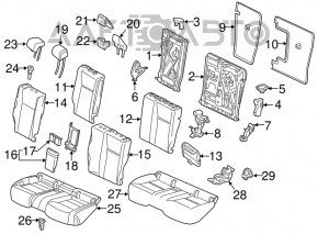 Rear row of seats 2 row Mercedes GLA 15-20 leather beige