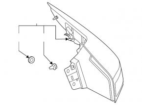 External wing light left Nissan Rogue 21-23 halogen + LED JP built