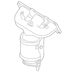 Front exhaust manifold with catalytic converter for Kia Sorento 19-20 3.3, rusty