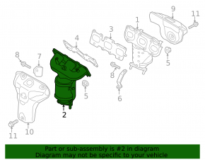 Front exhaust manifold with catalytic converter for Kia Sorento 19-20 3.3, rusty