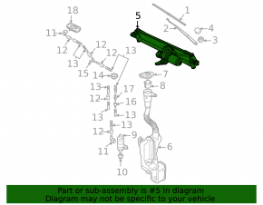 Windscreen wiper linkage with motor VW Taos 22-25