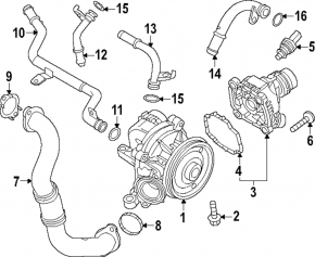 Thermostat housing Volvo XC60 22-25 B5, B6