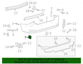 Lexus ES 19-25 F-sport rear bumper tow hook cap, right