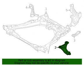Lower front right control arm for Nissan Kicks 25-26