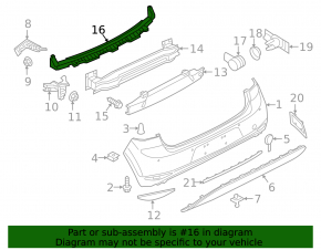 Rear bumper central mount VW e-Golf/Golf R 15-19