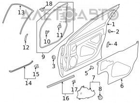 Door bare front left Subaru Forester 19- SK white K1X