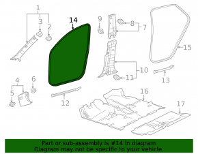 Door seal front left Lexus NX200t NX300 NX300h 15-21
