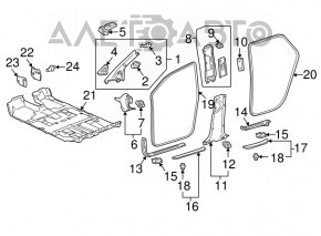 Lexus RX300 RX330 RX350 RX400h 04-08 black outer rear door sill plate