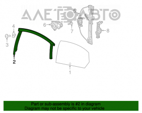 Rear right window seal for Dodge Dart 13-16