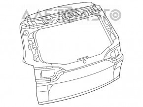 Naked tailgate Jeep Cherokee KL 14-18 without camera