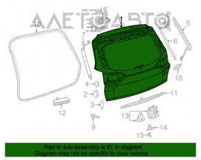 Naked tailgate Jeep Cherokee KL 14-18 without camera