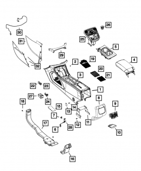 UF Media Module USB/AUX Chrysler 200 15-17