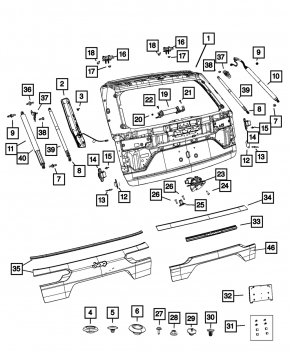 Jeep Cherokee KL 19-21 Tailgate Lock with Closer