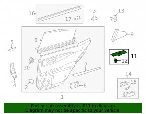 Rear left window lift control trim Lexus ES300h ES350 13-18 black