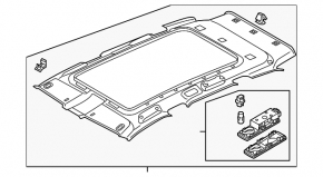 VW Touareg 11-17 roof lining for panoramic, beige