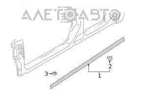 Door seal on the threshold right Infiniti QX50 19-20