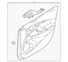 Door trim card front right Hyundai Kona 18-21 with overlay, gray