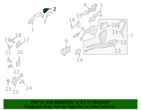 Plug for the outer handle of the rear right Hyundai Santa FE Sport 13-18