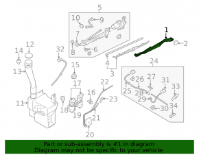 Right windshield wiper arm for Subaru B9 Tribeca