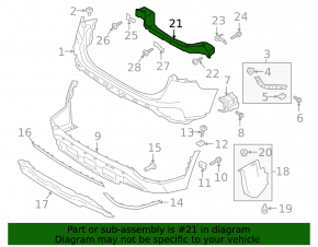 Rear bumper reinforcement for Hyundai Santa FE 19-20