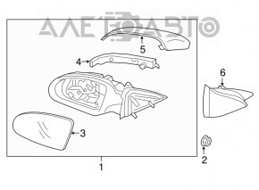 Side mirror plug front right Kia Optima 16-20