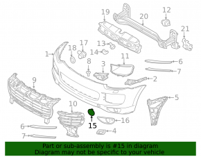 Front bumper tow hook cap left Porsche Cayenne 958 15-18