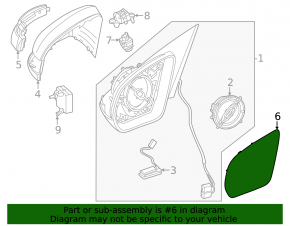 Left mirror element Mercedes H247 GLA 20-26 heated, auto-dimming, BSM