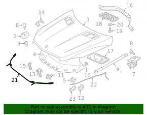 Mercedes W166 ML/GLE 12-19 hood release cable
